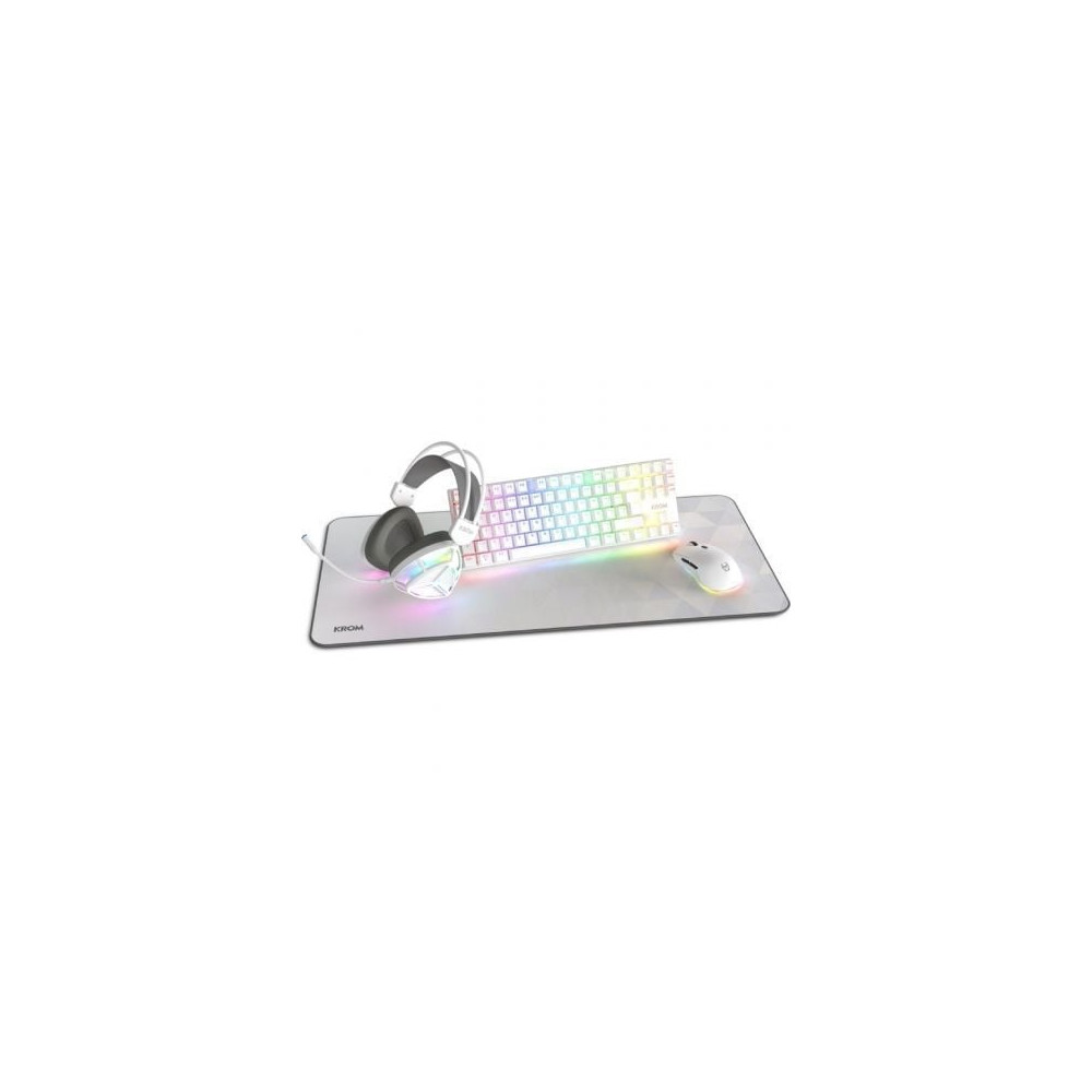 Pack Gaming Krom Klass/ Teclado RGB + Ratón Óptico RGB + Alfombrilla + Auriculares RGB | Kits Completos