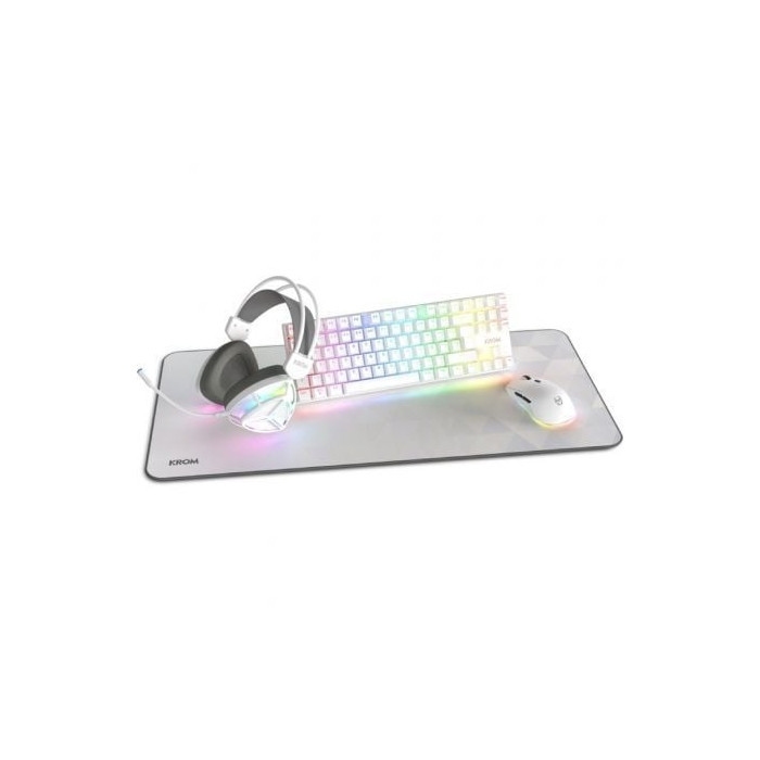 Pack Gaming Krom Klass/ Teclado RGB + Ratón Óptico RGB + Alfombrilla + Auriculares RGB | Kits Completos