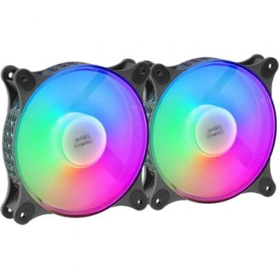 Pack 2 Ventiladores Mars Gaming MFDUO/ 12cm/ FRGB | Ventiladores