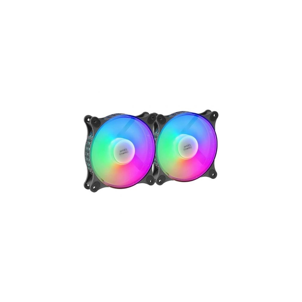 Pack 2 Ventiladores Mars Gaming MFDUO/ 12cm/ FRGB | Ventiladores