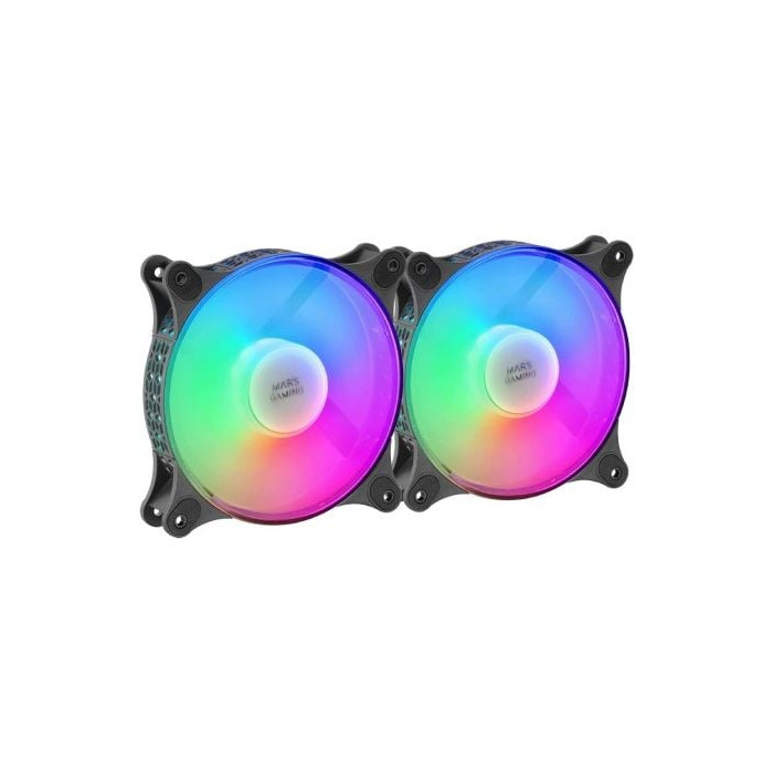 Pack 2 Ventiladores Mars Gaming MFDUO/ 12cm/ FRGB | Ventiladores