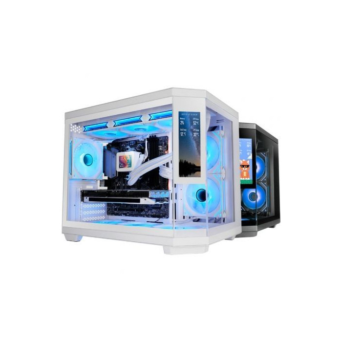 Caja Gaming Minitorre Mars Gaming MC-3TCORELCDM/ Blanca | Cajas ATX