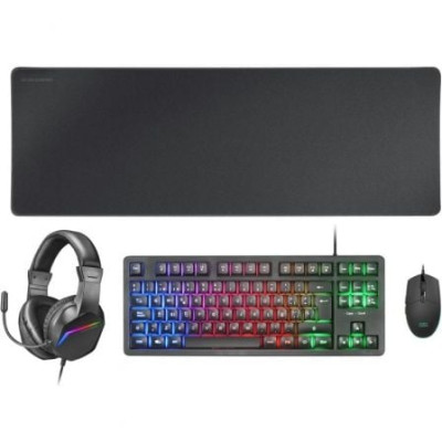 Pack Gaming Mars Gaming MCP-RGB3/ Teclado RGB + Ratón Óptico + Alfombrilla XXL + Auriculares | Kits Completos