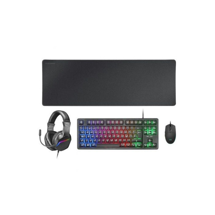 Pack Gaming Mars Gaming MCP-RGB3/ Teclado RGB + Ratón Óptico + Alfombrilla XXL + Auriculares | Kits Completos