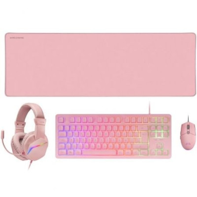 Pack Gaming Mars Gaming MCP-RGB3P/ Teclado RGB + Ratón Óptico + Alfombrilla XXL + Auriculares | Kits Completos