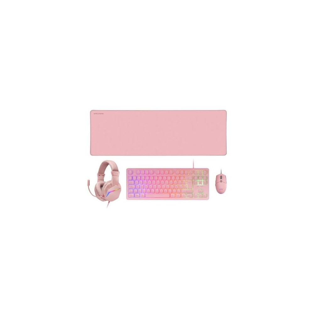 Pack Gaming Mars Gaming MCP-RGB3P/ Teclado RGB + Ratón Óptico + Alfombrilla XXL + Auriculares | Kits Completos