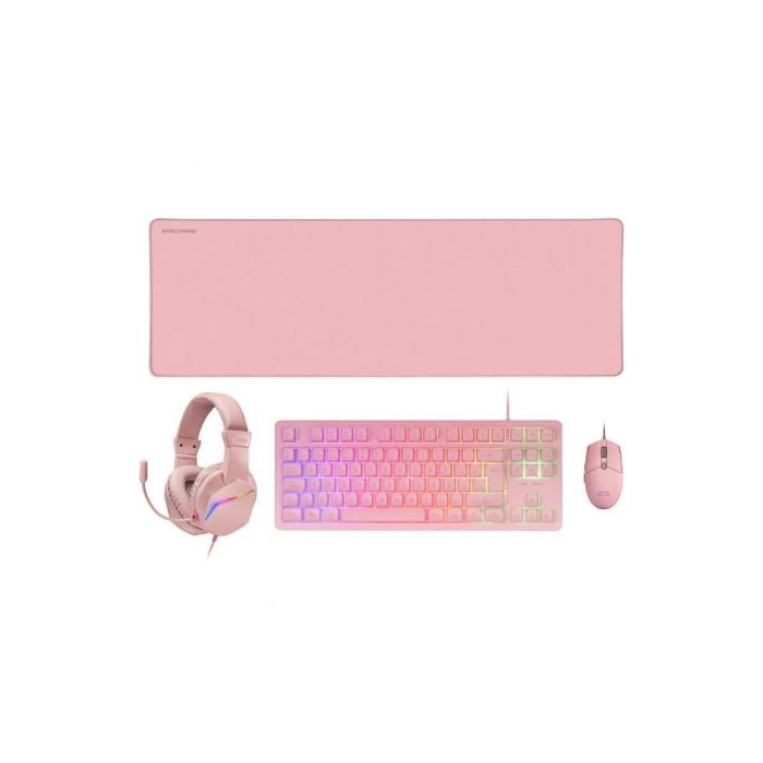 Pack Gaming Mars Gaming MCP-RGB3P/ Teclado RGB + Ratón Óptico + Alfombrilla XXL + Auriculares | Kits Completos