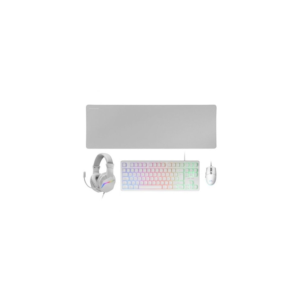 Pack Gaming Mars Gaming MCP-RGB3W/ Teclado RGB + Ratón Óptico + Alfombrilla XXL + Auriculares | Kits Completos