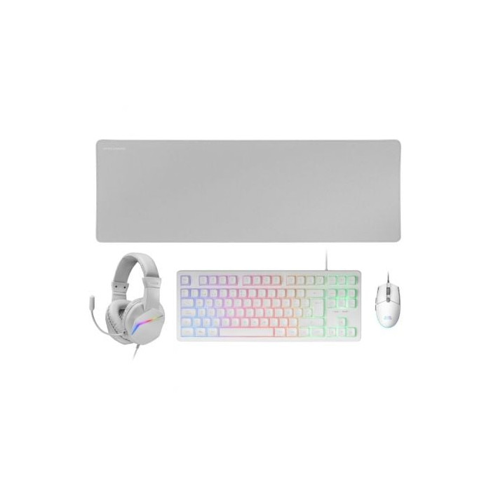 Pack Gaming Mars Gaming MCP-RGB3W/ Teclado RGB + Ratón Óptico + Alfombrilla XXL + Auriculares | Kits Completos