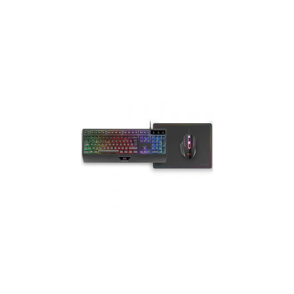 Pack Gaming Mars Gaming MCP124/ Teclado H-MECH  + Ratón Óptico + Alfombrilla/ Negro | Kits Completos