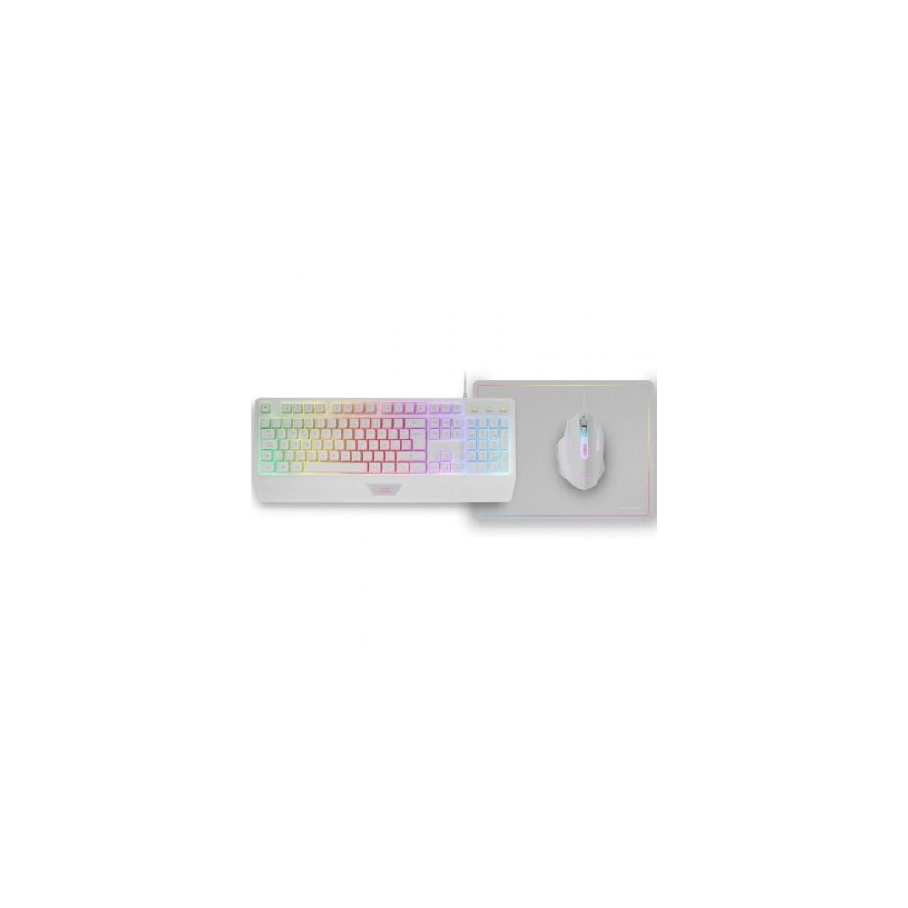 Pack Gaming Mars Gaming MCP124/ Teclado H-MECH  + Ratón Óptico + Alfombrilla/ Blanco | Kits Completos