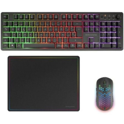 Pack Gaming Mars Gaming MCPWX/ Teclado Inalámbrico + Ratón Inalámbrico + Alfombrilla | Kits Completos
