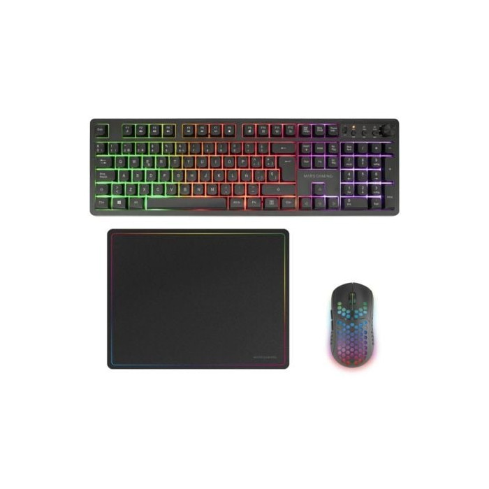 Pack Gaming Mars Gaming MCPWX/ Teclado Inalámbrico + Ratón Inalámbrico + Alfombrilla | Kits Completos