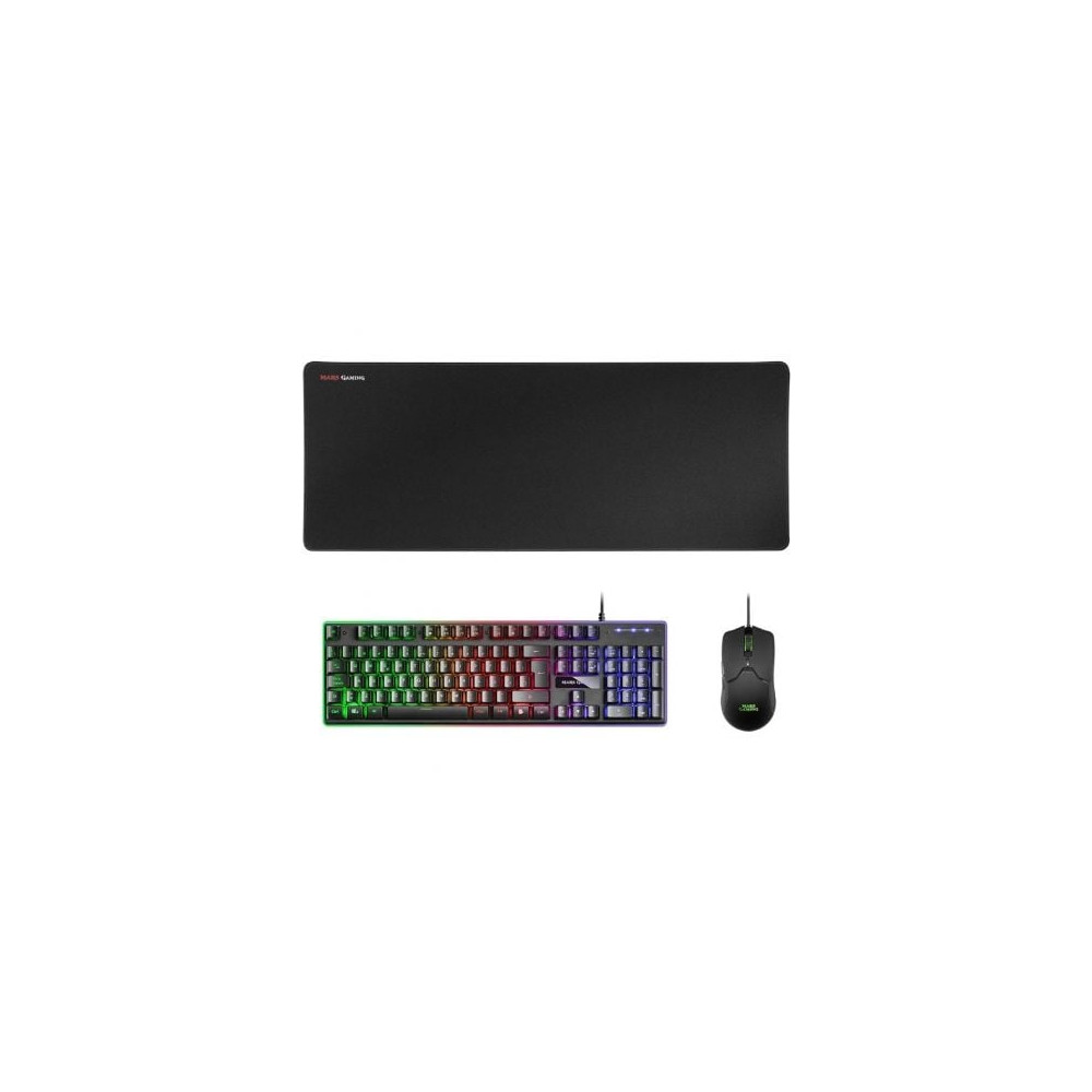 Pack Gaming Mars Gaming MCPX/ Teclado H-MECH  + Ratón Óptico + Alfombrilla/ Negro | Kits Completos