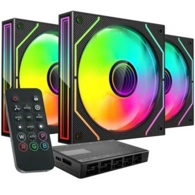 Pack 3 Ventiladores Mars Gaming MF-3DPROKIT/ 12cm + HUB + Mando a Distancia/ ARGB | Ventiladores