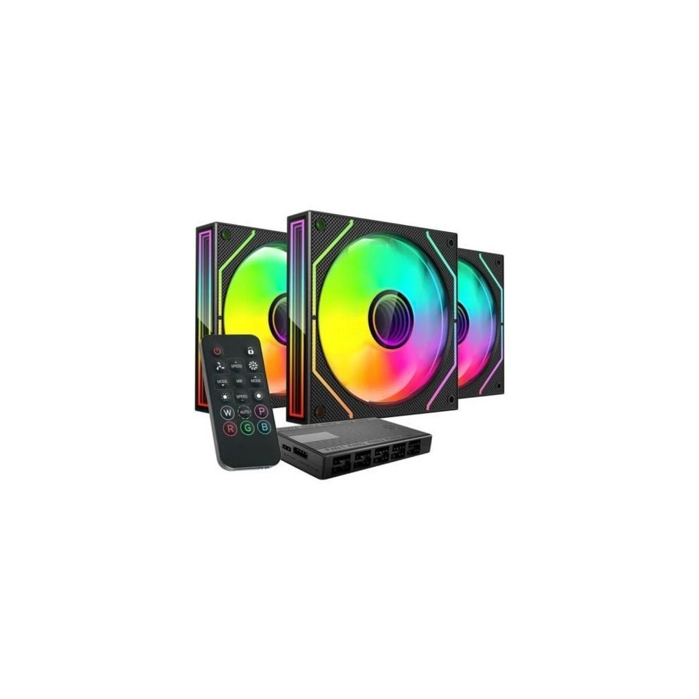 Pack 3 Ventiladores Mars Gaming MF-3DPROKIT/ 12cm + HUB + Mando a Distancia/ ARGB | Ventiladores