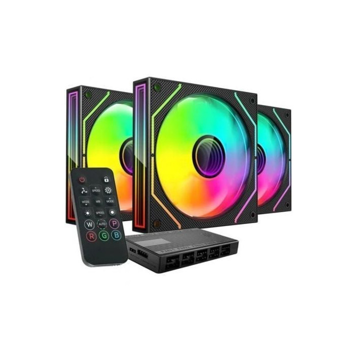 Pack 3 Ventiladores Mars Gaming MF-3DPROKIT/ 12cm + HUB + Mando a Distancia/ ARGB | Ventiladores