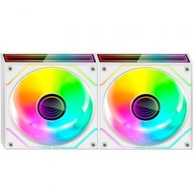 Pack 2 Ventiladores Mars Gaming MF-3DPROX2R/ 12cm/ ARGB/ Blancos | Ventiladores