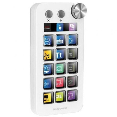 Control Deck Mars Gaming MSD-NEO/ 15 Teclas LCD/ 1 Rueda/ 2 Botones/ Blanco | Accesorios Gaming