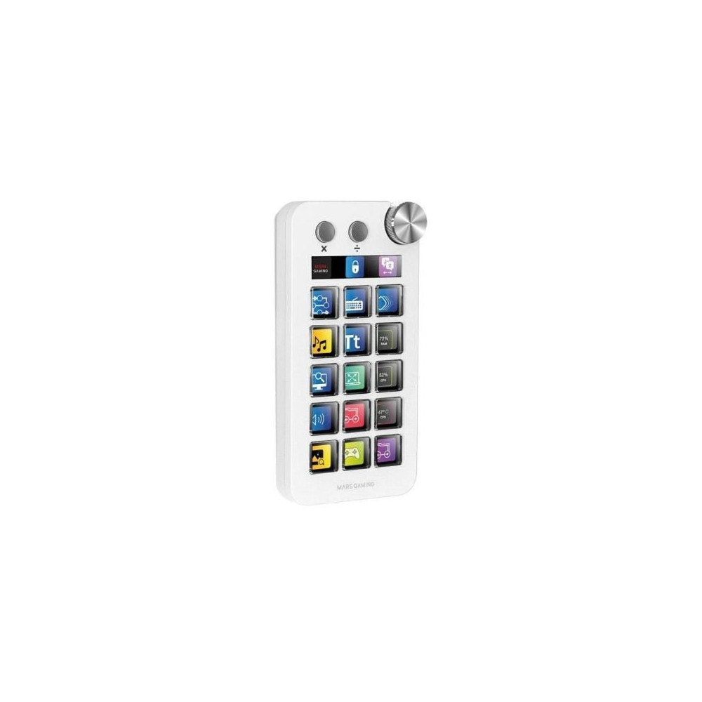 Control Deck Mars Gaming MSD-NEO/ 15 Teclas LCD/ 1 Rueda/ 2 Botones/ Blanco | Accesorios Gaming
