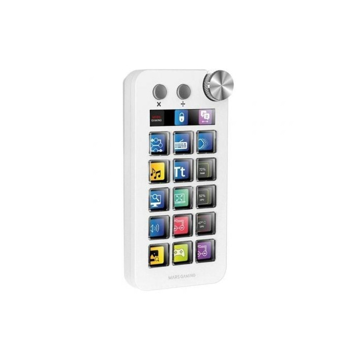 Control Deck Mars Gaming MSD-NEO/ 15 Teclas LCD/ 1 Rueda/ 2 Botones/ Blanco | Accesorios Gaming