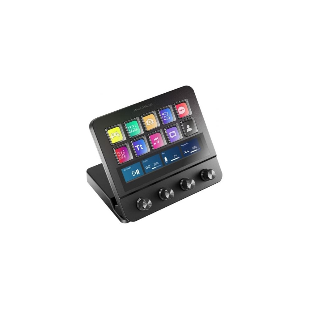 Stream Deck Mars Gaming MSD-PRO/ 10 Teclas LCD + 4 Diales Personalizables/ Negro | Accesorios Gaming