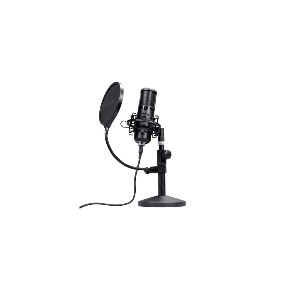Micrófono Gaming Trust Gaming GXT 269 Emita II 25769/ USB/ Negro | Auriculares y Micrófonos