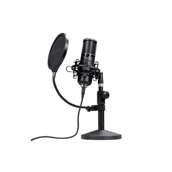 Micrófono Gaming Trust Gaming GXT 269 Emita II 25769/ USB/ Negro | Auriculares y Micrófonos