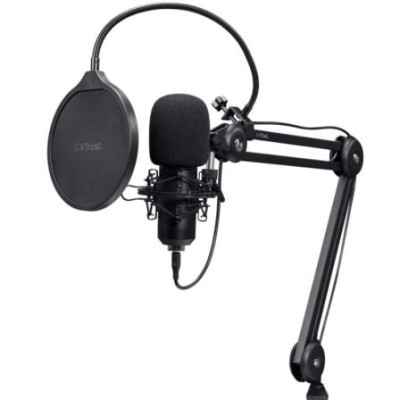 Micrófono Gaming Trust Gaming GXT 270 Emita II+ 25770/ USB/ Negro | Auriculares y Micrófonos