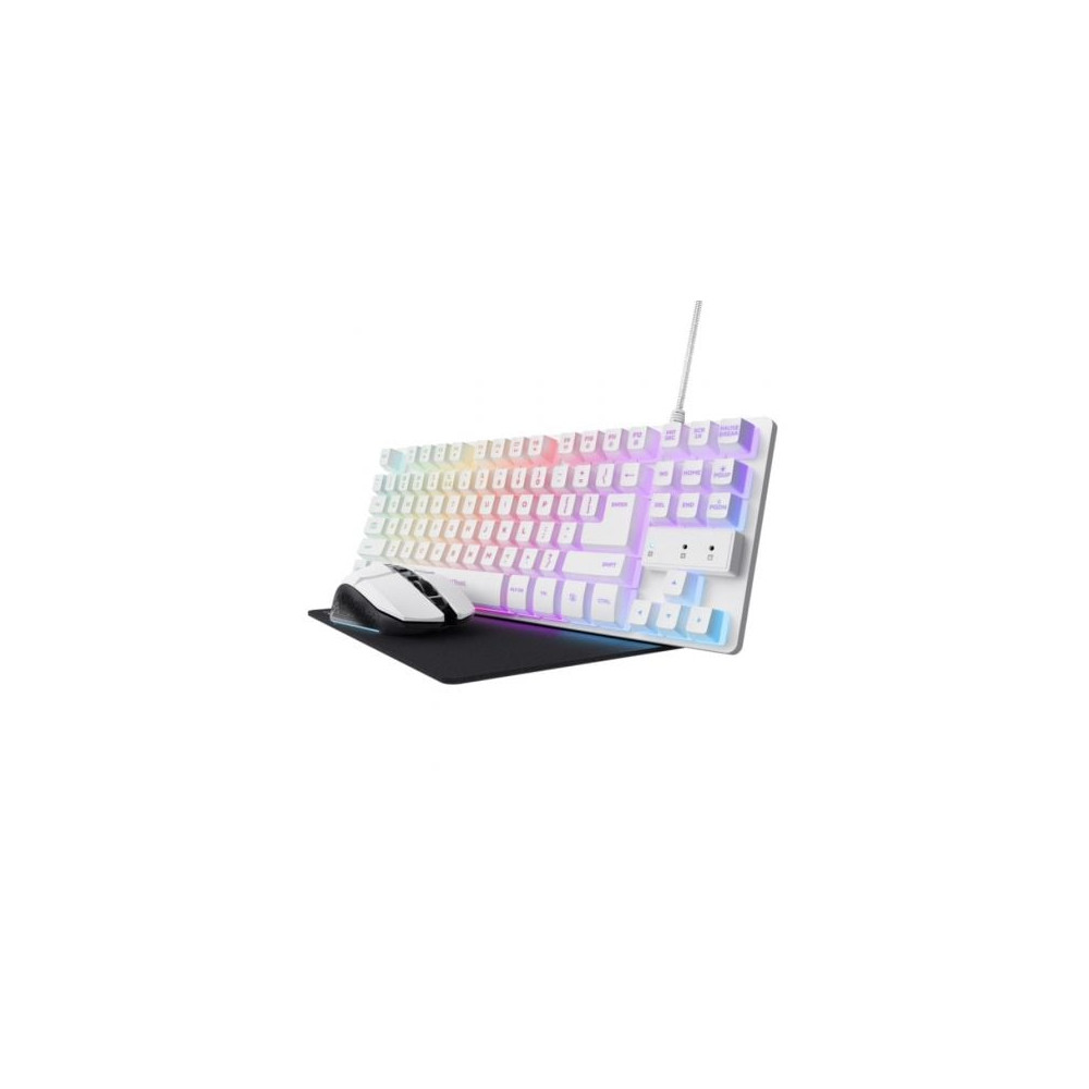 Pack Gaming Trust Gaming GXT 794W/ Teclado RGB + Ratón RGB + Alfombrilla | Kits Completos