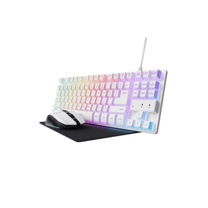 Pack Gaming Trust Gaming GXT 794W/ Teclado RGB + Ratón RGB + Alfombrilla | Kits Completos