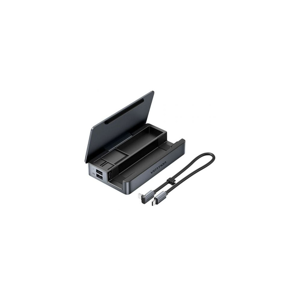 Docking USB Tipo-C para Steam Deck / Switch Vention TPZH0/ 2xHDMI 4K/ 3xUSB/ 1xUSB Tipo-C/ 1xUSB Tipo-C PD/ 1xRJ45/ 1xLector Tar