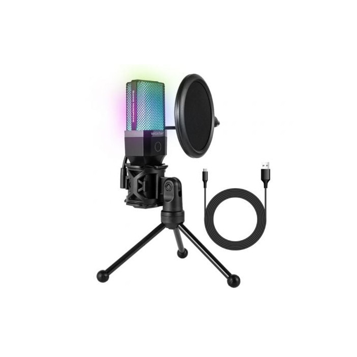 Micrófono Woxter Mic Studio 65 RGB/ USB 2.0 | Auriculares y Micrófonos