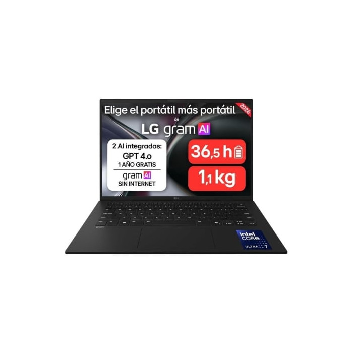 Portátil LG Gram 14ZD90U-G.AX85BN Intel Core Ultra 7-355/ 32GB/ 512GB SSD/ 14'/ Sin Sistema Operativo | Portátiles