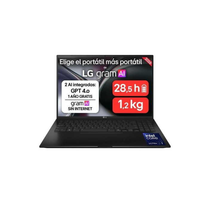Portátil LG Gram 16ZD90TL-G.AX85BN Intel Core Ultra 7-258V/ 32GB/ 512GB SSD/ 16'/ Sin Sistema Operativo | Portátiles