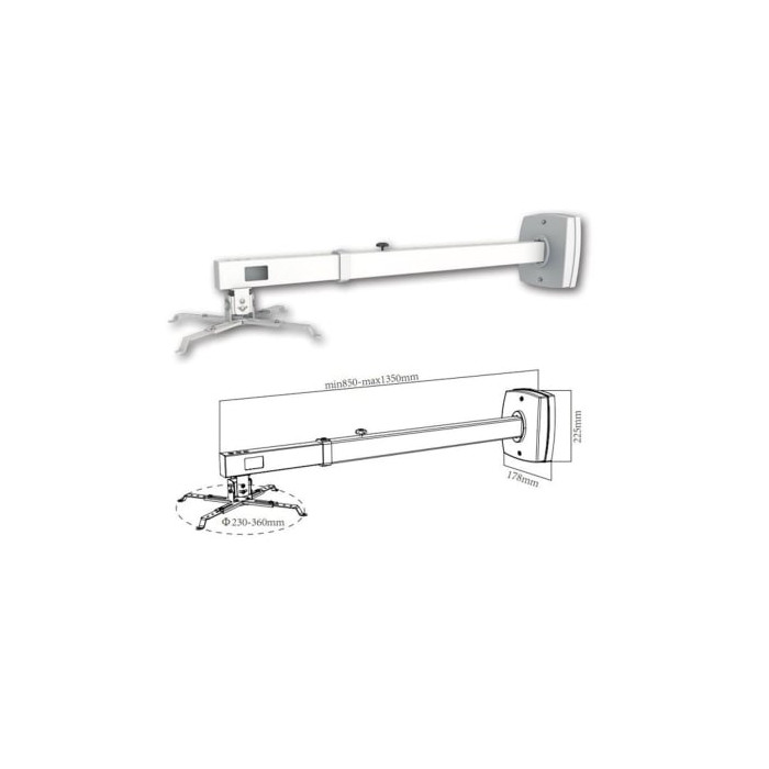 Soporte de Pared para Proyector Approx appSV03P/ Extensible/ hasta 10kg | Soportes