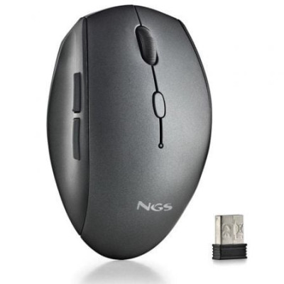 Ratón Inalámbrico NGS Bee Black/ Hasta 1600 DPI | Ratones
