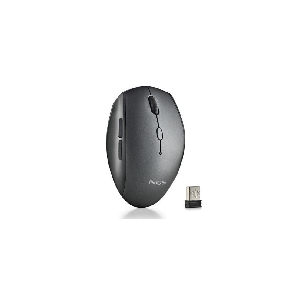 Ratón Inalámbrico NGS Bee Black/ Hasta 1600 DPI | Ratones