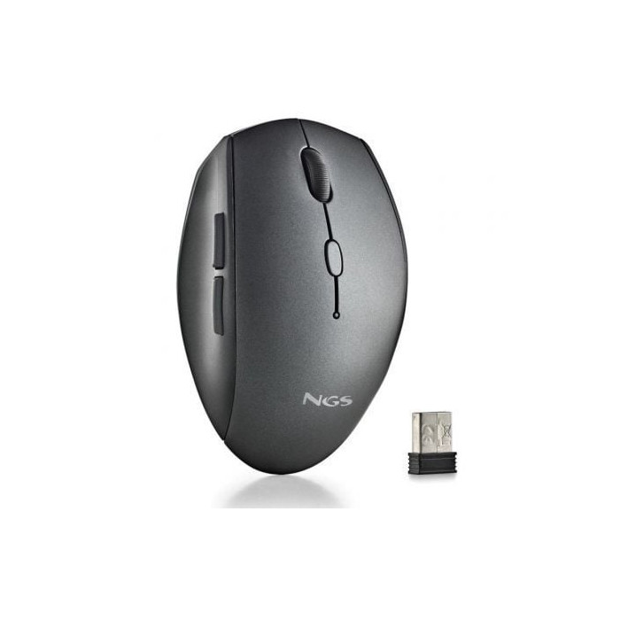 Ratón Inalámbrico NGS Bee Black/ Hasta 1600 DPI | Ratones