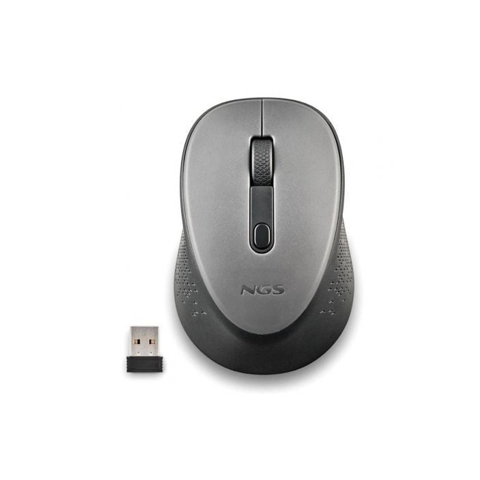 Ratón Inalámbrico NGS Dew Gray/ Hasta 1600 DPI/ Gris | Ratones