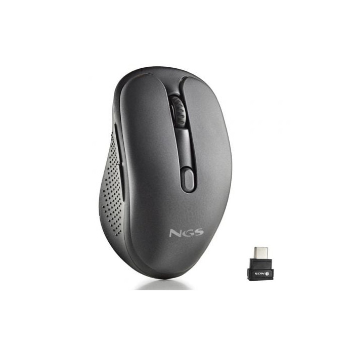 Ratón Inalámbrico NGS Evo Jot silencioso/ Batería recargable/ Hasta 1600 DPI/ Negro | Ratones