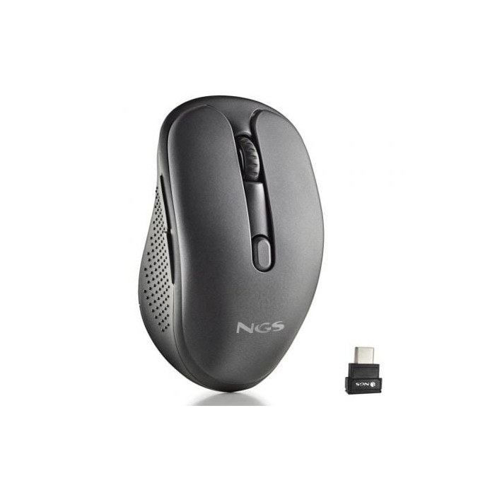 Ratón Inalámbrico NGS Evo Mix silencioso/ Batería recargable/ Hasta 3200 DPI/ Negro | Ratones