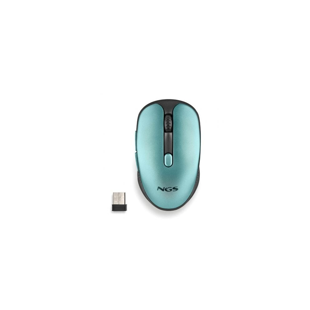 Ratón Inalámbrico NGS Evo Rust/ Batería recargable/ Hasta 1600 DPI/ Verde Agua | Ratones