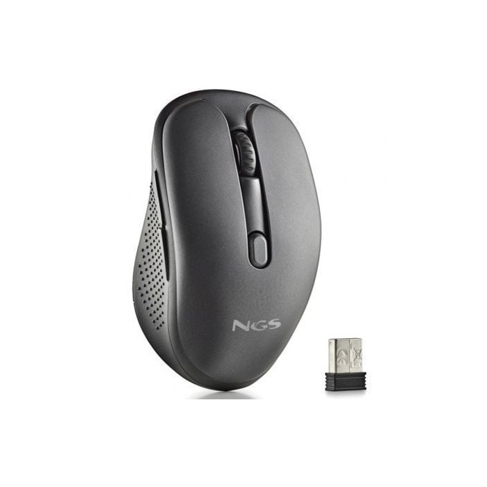 Ratón Inalámbrico NGS Evo Spook silencioso/ Batería recargable/ Hasta 1600 DPI/ Negro | Ratones