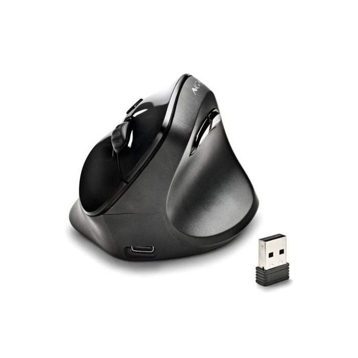 Ratón Vertical Inalámbrico NGS EVO Moksha/ Batería recargable/ Hasta 2400 DPI | Ratones