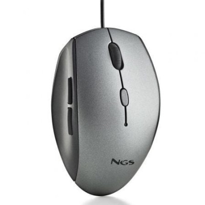Ratón Ergonómico NGS Moth Gray/ Hasta 1600 DPI/ Gris | Ratones