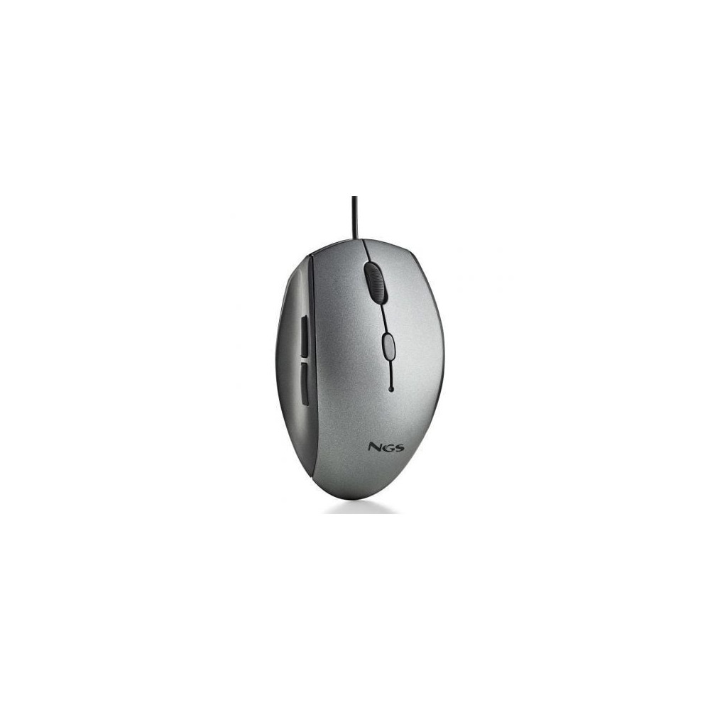 Ratón Ergonómico NGS Moth Gray/ Hasta 1600 DPI/ Gris | Ratones