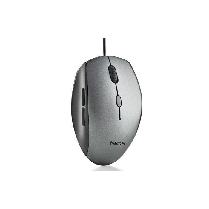 Ratón Ergonómico NGS Moth Gray/ Hasta 1600 DPI/ Gris | Ratones