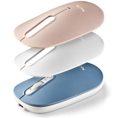 Ratón Inalámbrico NGS Shell-RB/ Batería recargable/ Hasta 1600 DPI/ Azul/ Blanco/ Rosa | Ratones