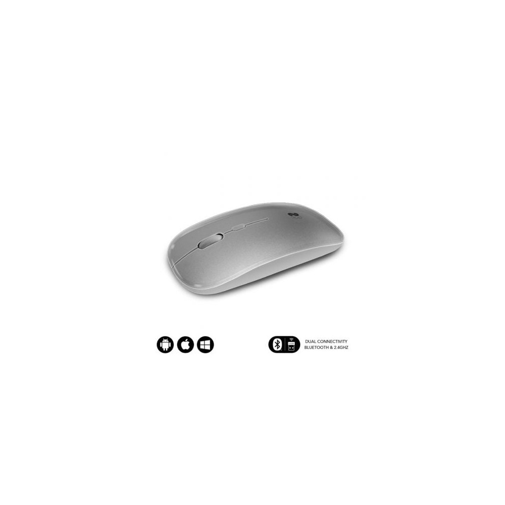 Ratón Inalámbrico Subblim Dual Flat/ Batería recargable/ Hasta 1600 DPI/ Plata | Ratones
